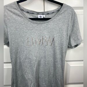 BMW Gray T-Shirt Woman’sLarge Rare Rose Gold BMW Button